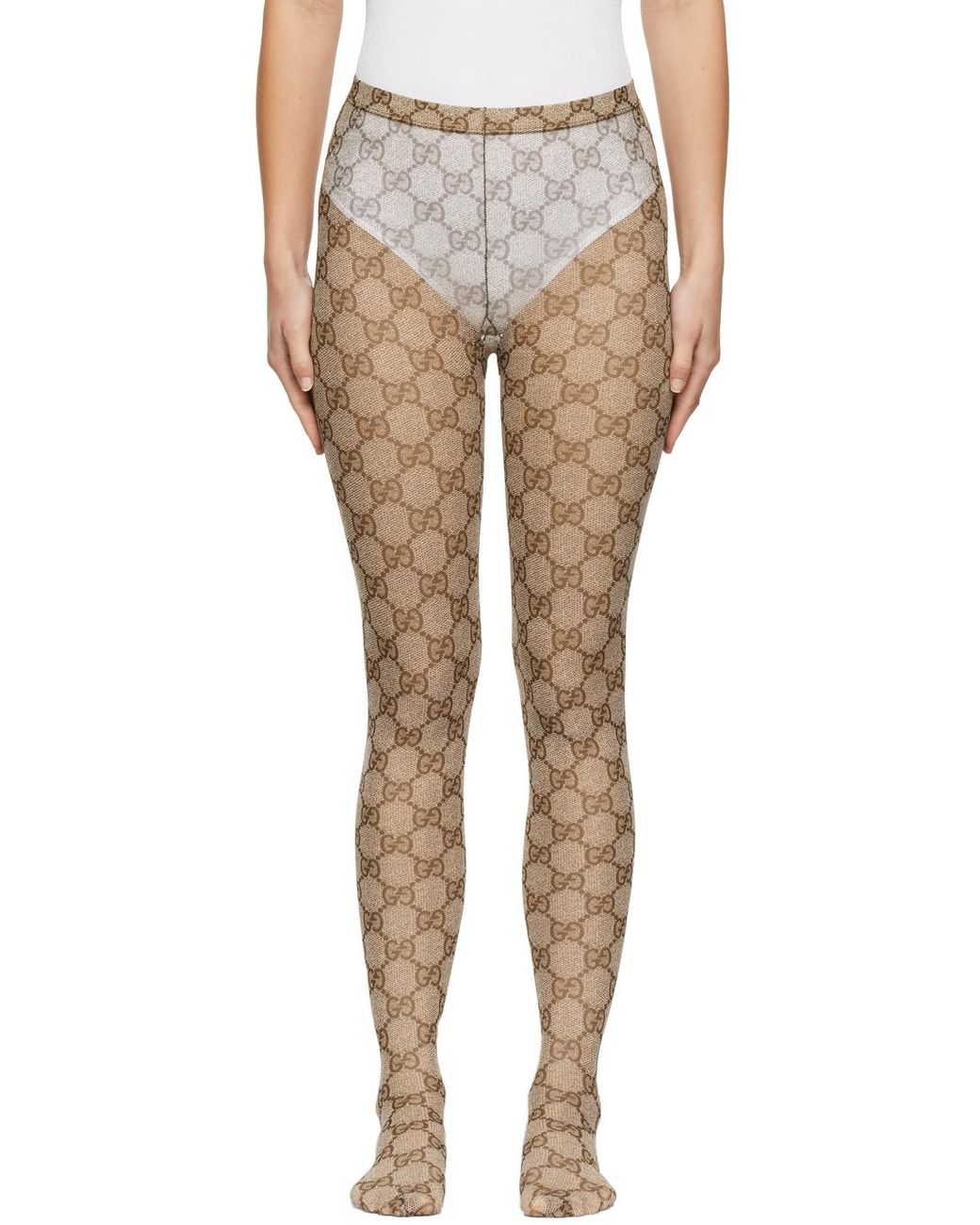 Gucci gg Tights in Natural | Lyst UK