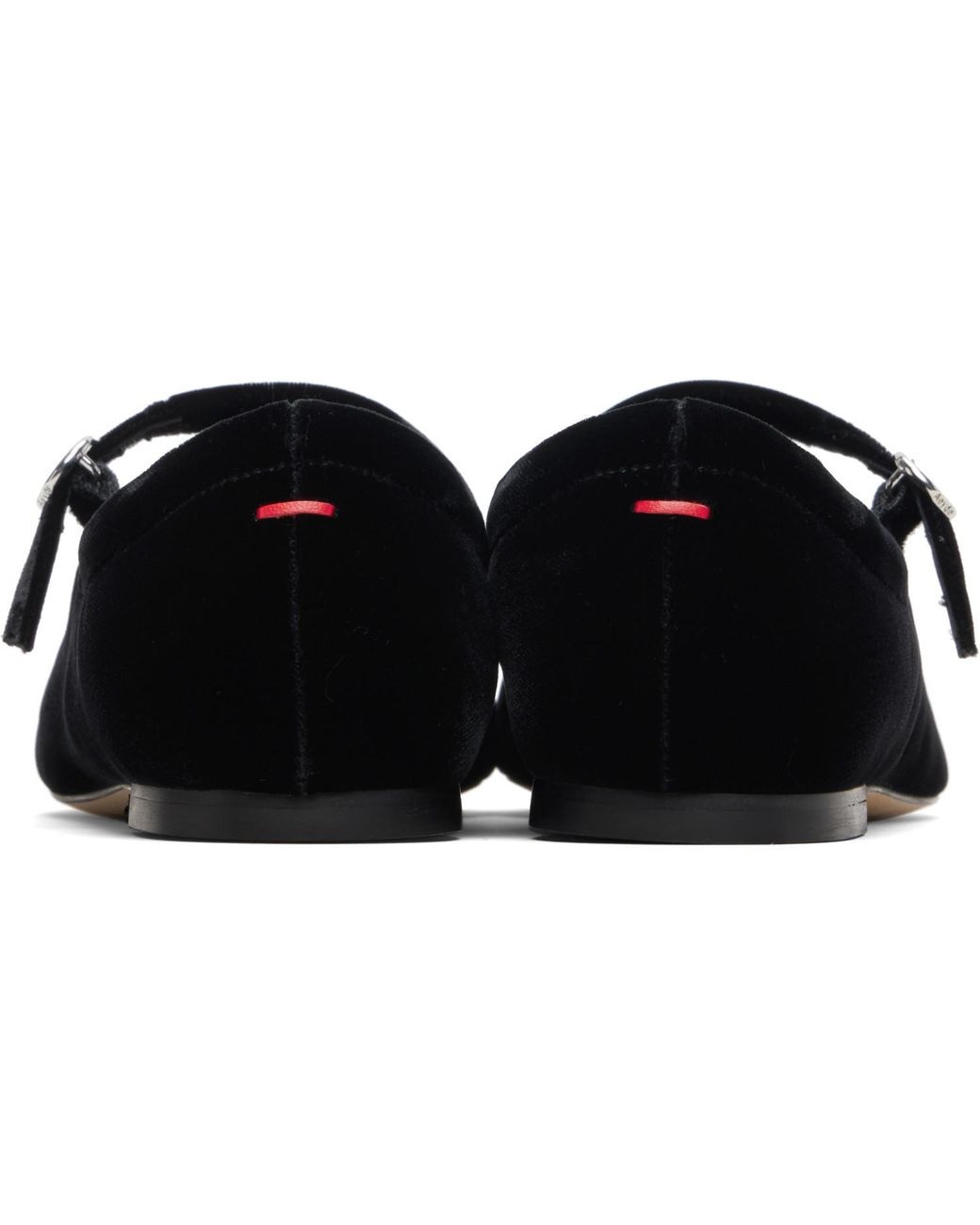 Aeyde Black Uma Velvet Mary-Jane Flats