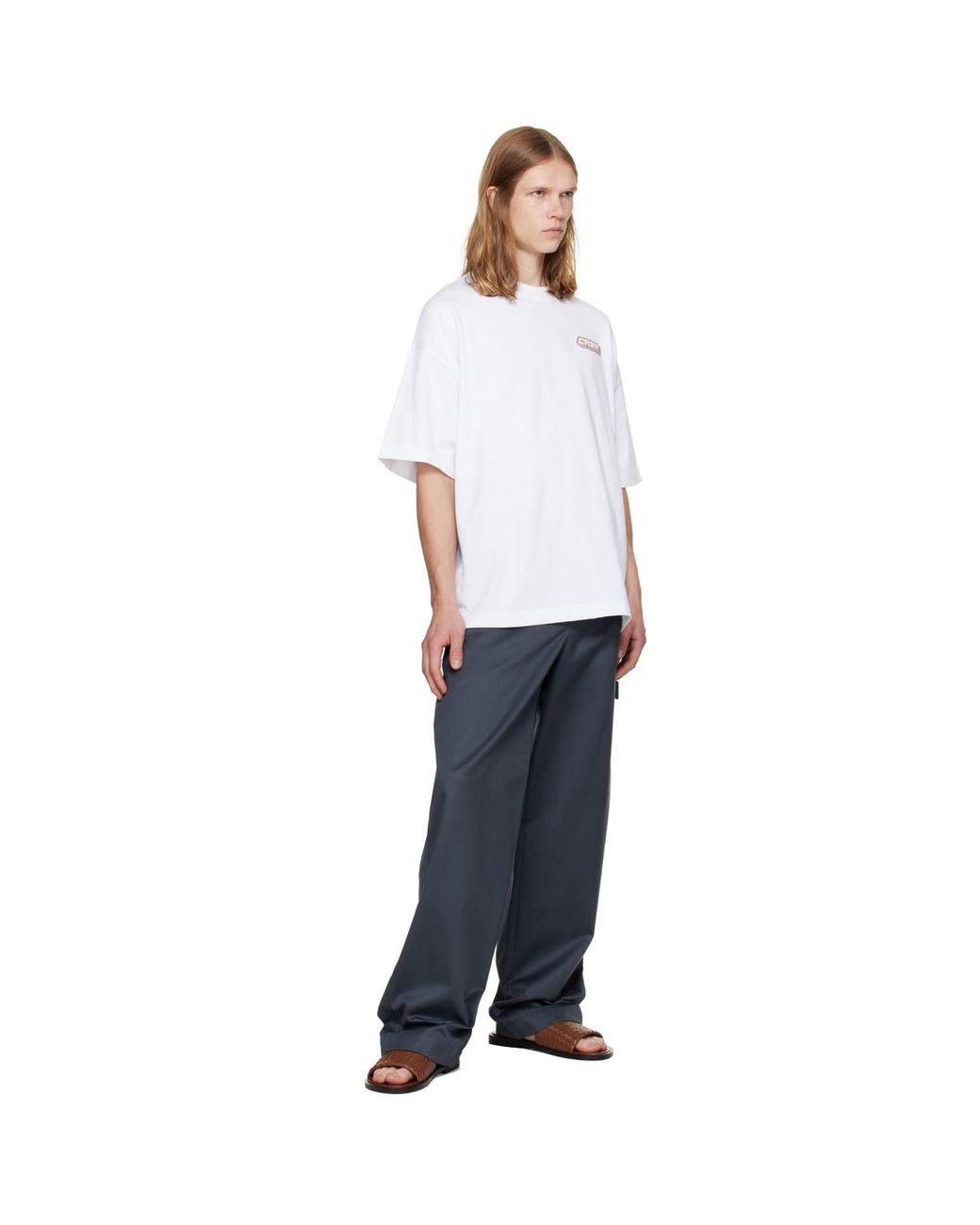 Casablanca White Casa Racing Oversized Short Sleeve T‑Shirt for men