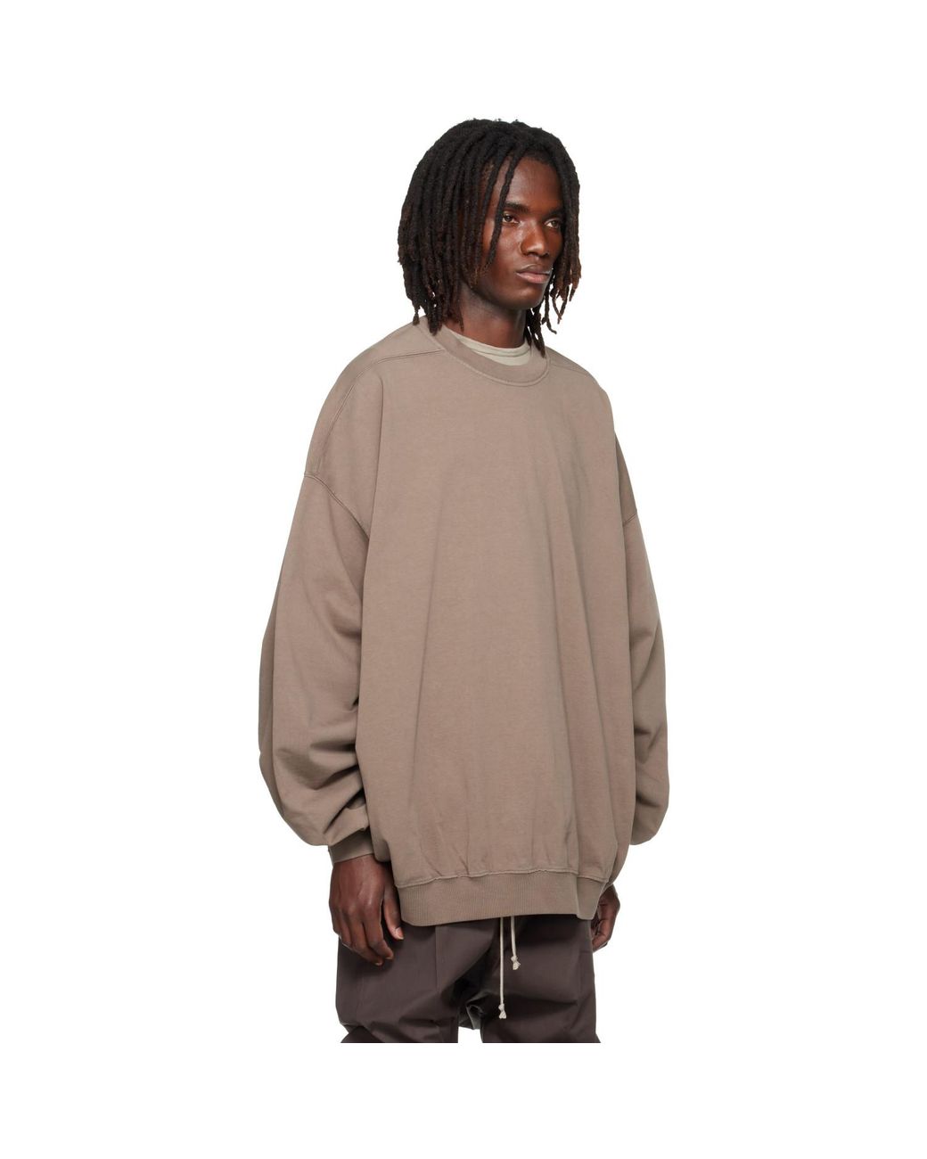 Rick Owens Brown Tower Hun Crewneck Sweatshirt for men