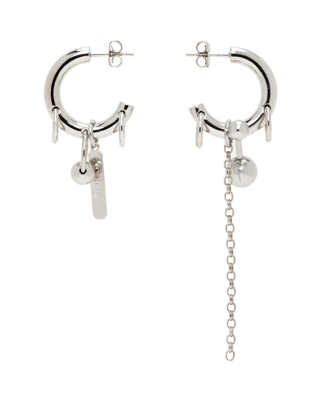 Justine Clenquet White Evie Earrings for men