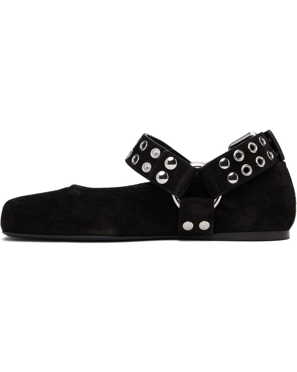 Alaïa Black Suede Ballet Flats 'Biker'