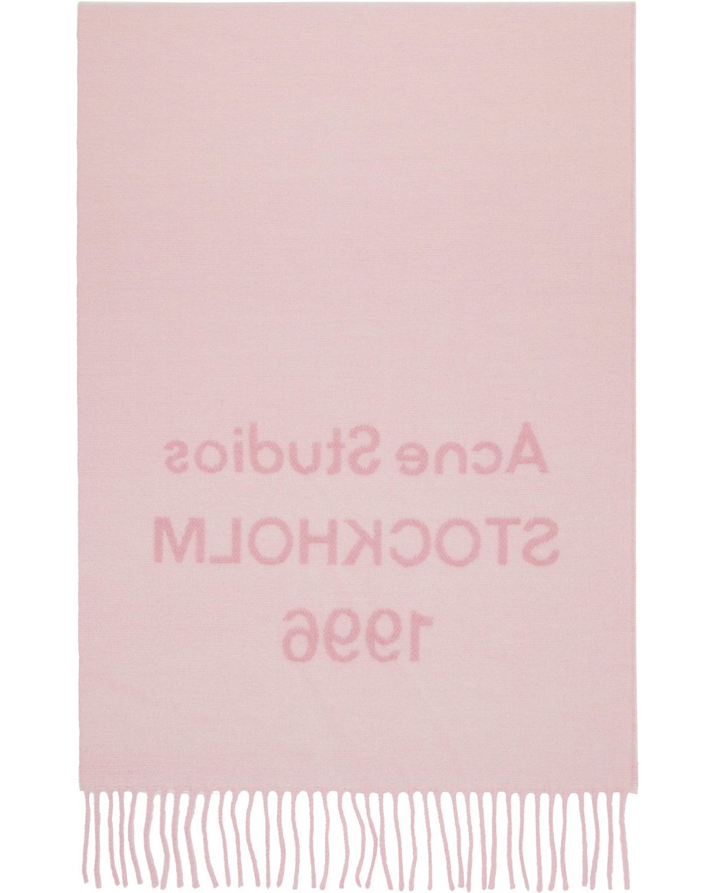Acne Pink Wide Logo Scarf for men