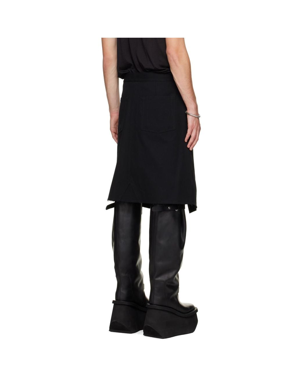 Rick Owens Black Tower Skirt for men