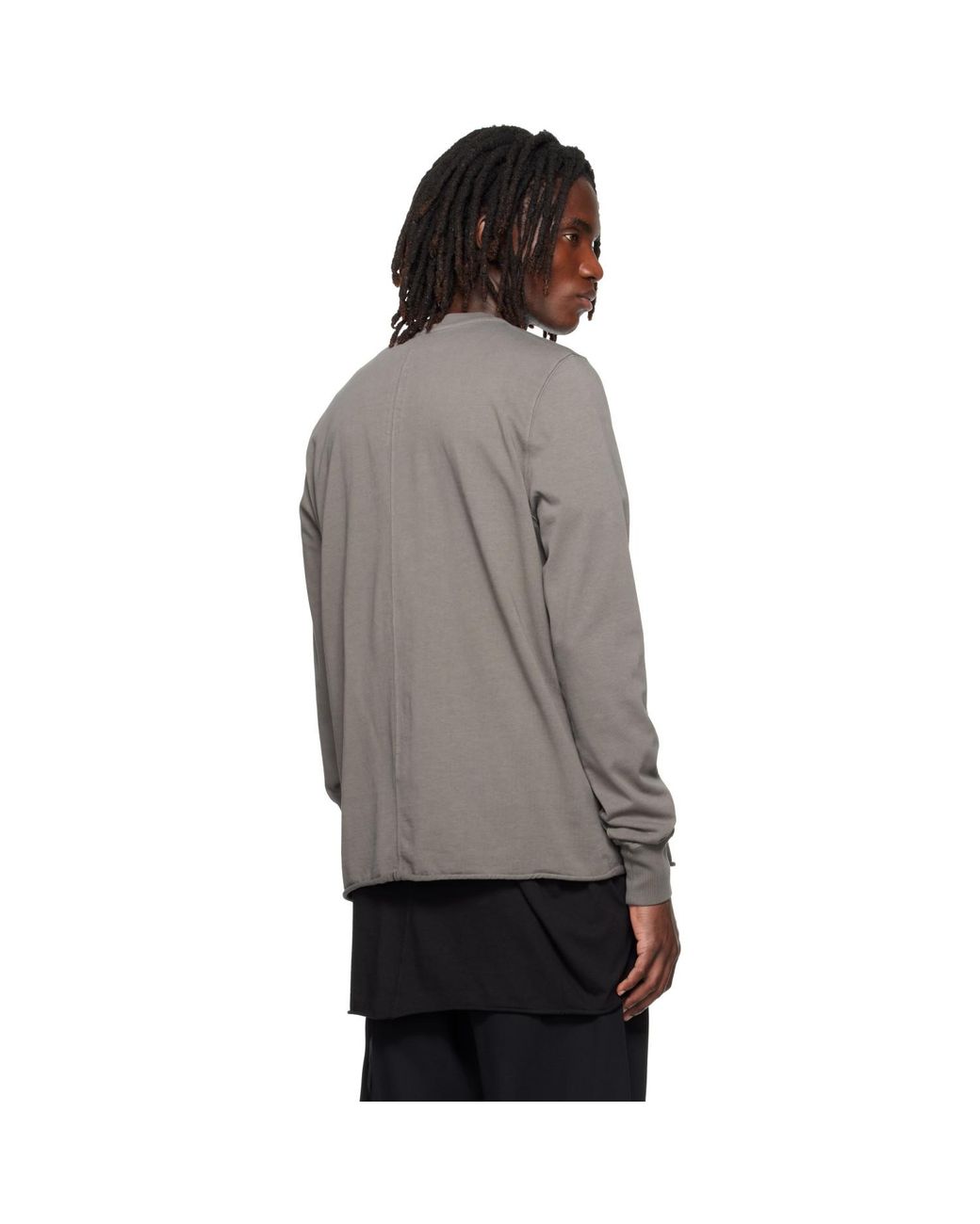 Rick Owens Gray Tower Crewneck Sweatshirt for men