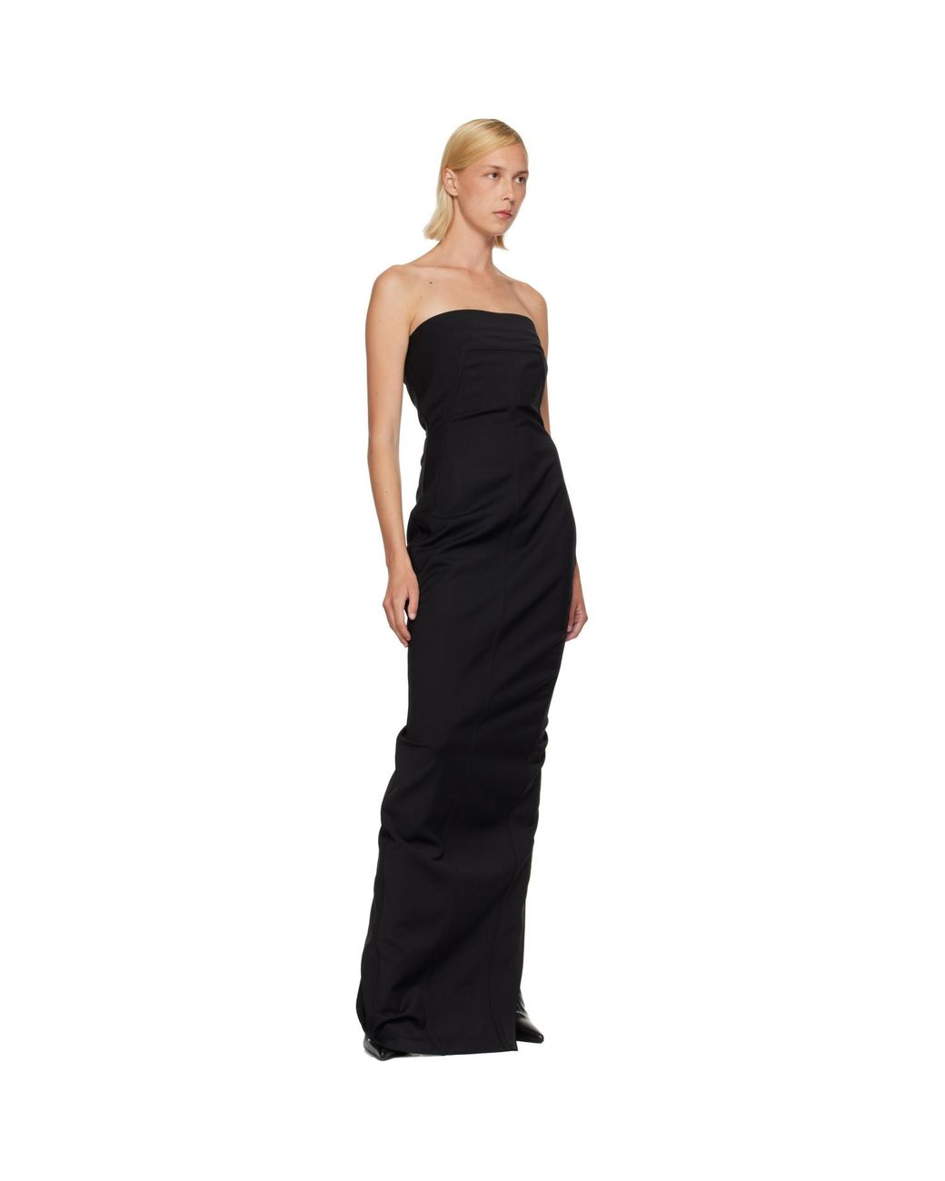 Rick Owens Black Tower Bustier Maxi Dress