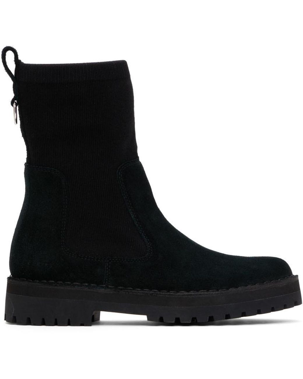 Clarks Suede Rock Knit Boots in Black | Lyst