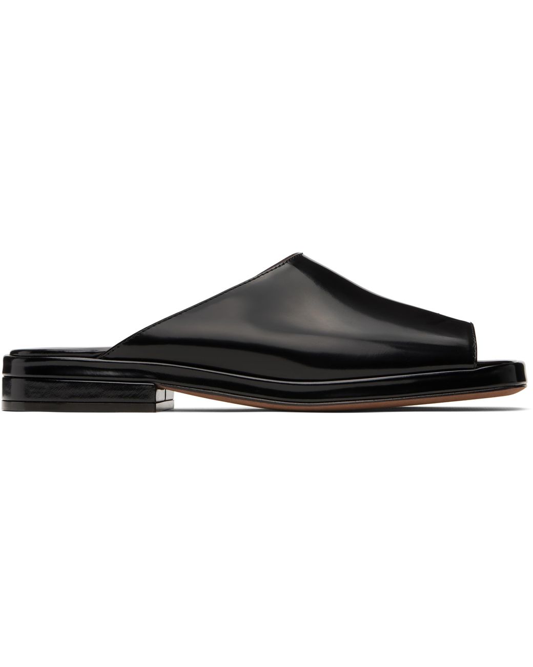 高級感溢れる★THE ROW Emi patent leather platform mules Emi patent leather platform mules in black - The Row | Mytheresa