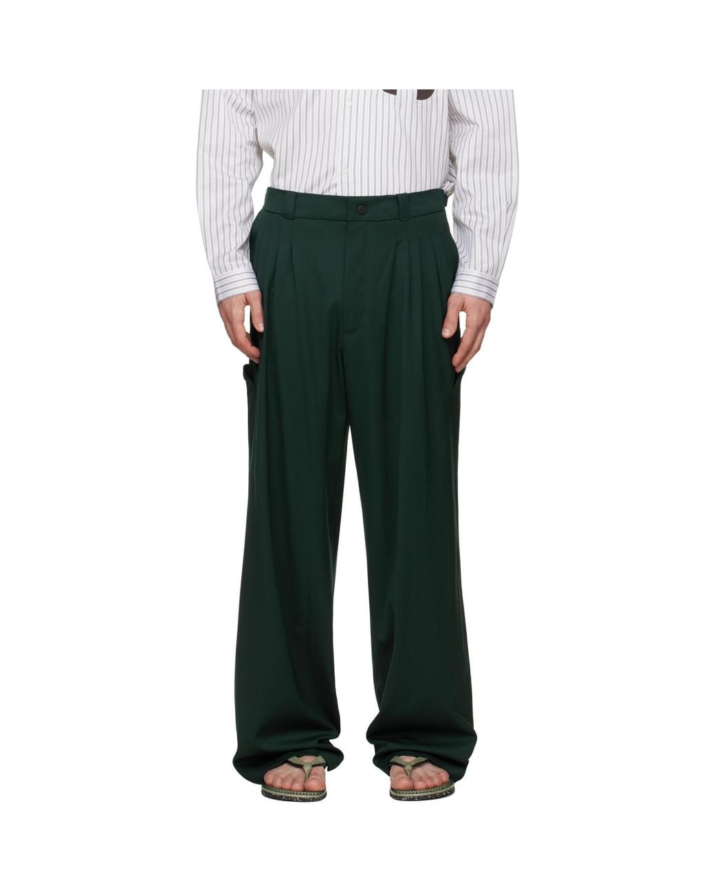 Kiko Kostadinov Green Andras Formal Trousers for men