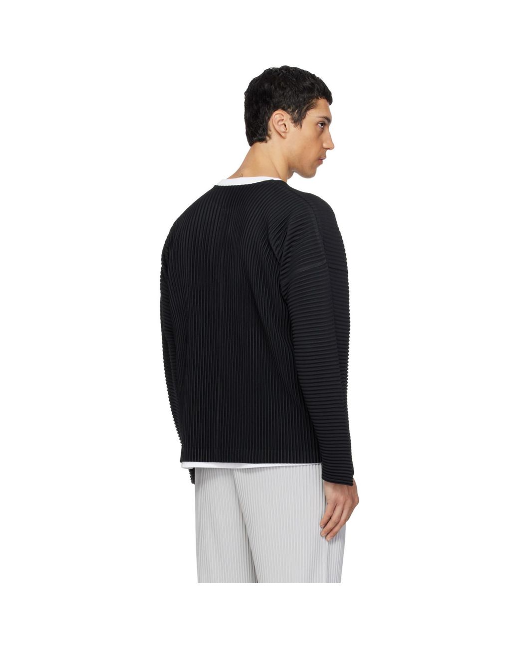Homme Plissé Issey Miyake Black Monthly Colors February Henley for men