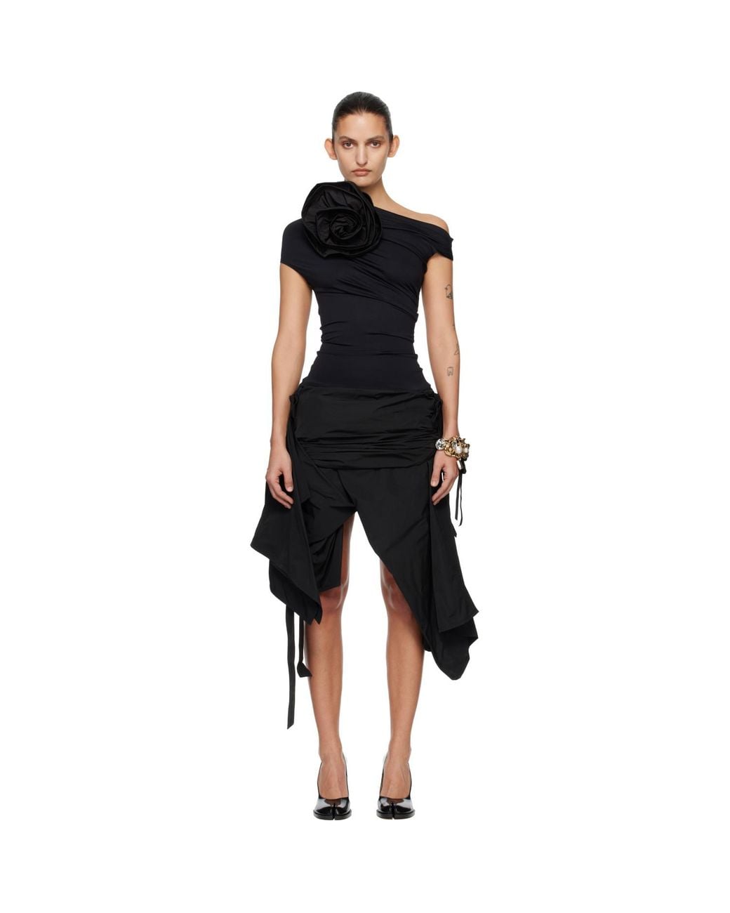VAQUERA Black Rose Minidress