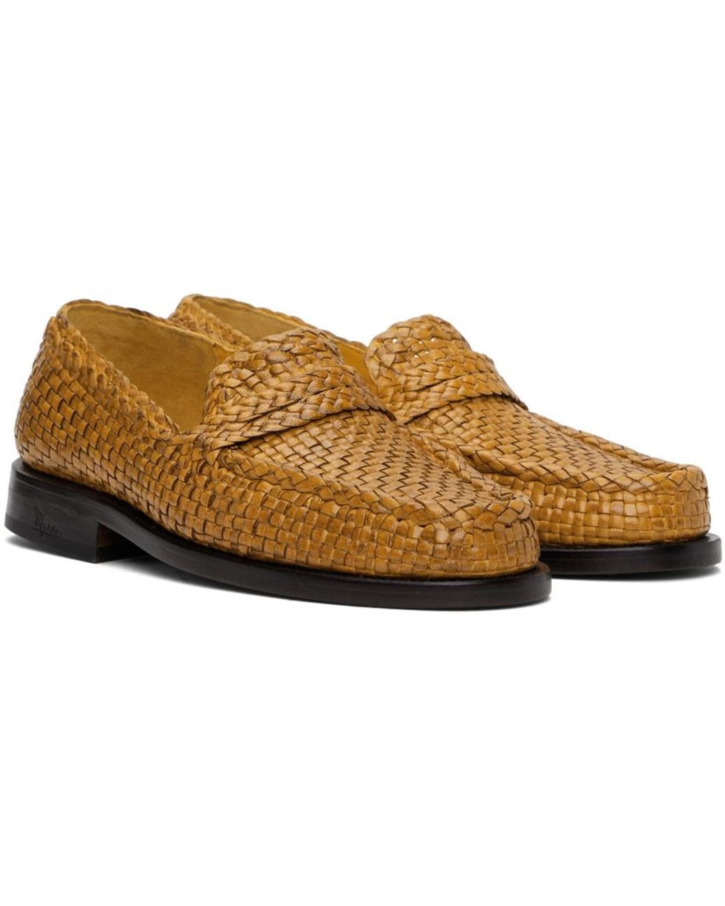 【関税込み】Marni オレンジ バスケットウーブン ローファー marni-00R31-Light-Orange-