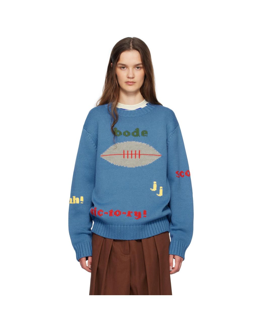 Bode Blue Spirit Sweater