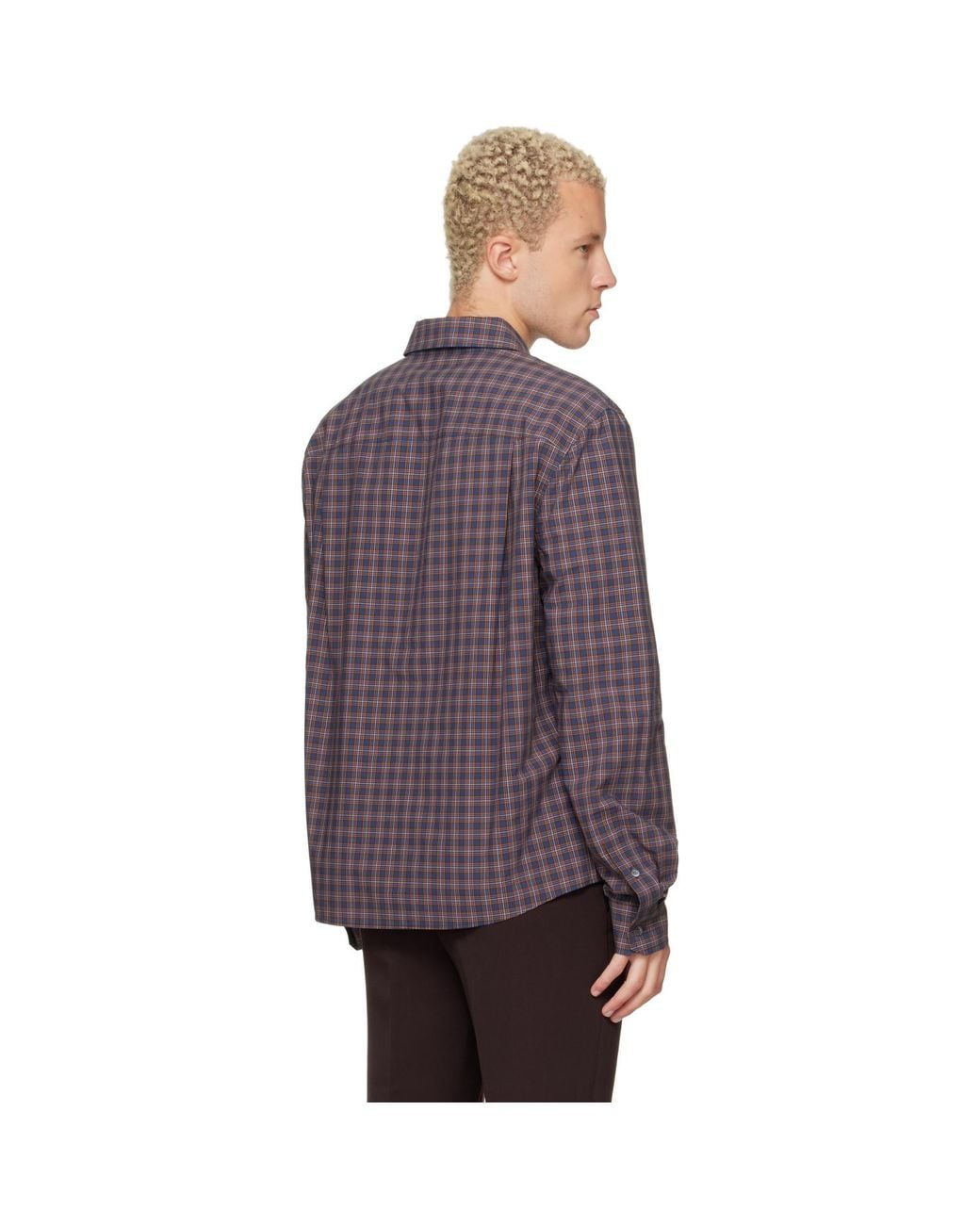 Marni Purple Checked Cotton Shirt for men