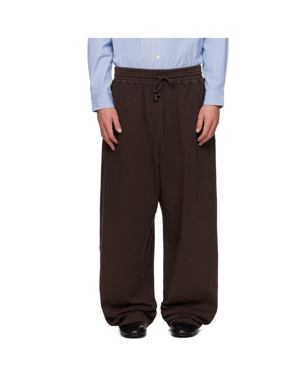 Hed Mayner Black Embroidered Sweatpants for men