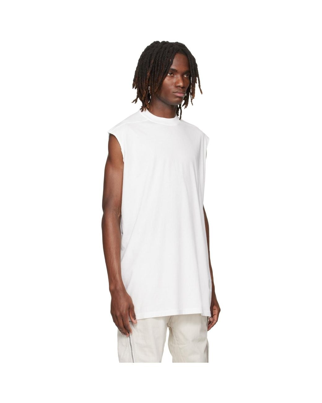 Rick Owens White Off- Temple Tarp T-Shirt for men