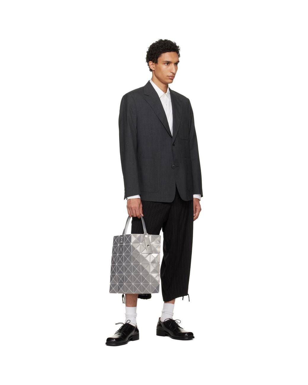 Issey Miyake Gray Lucent Metallic Tote for men