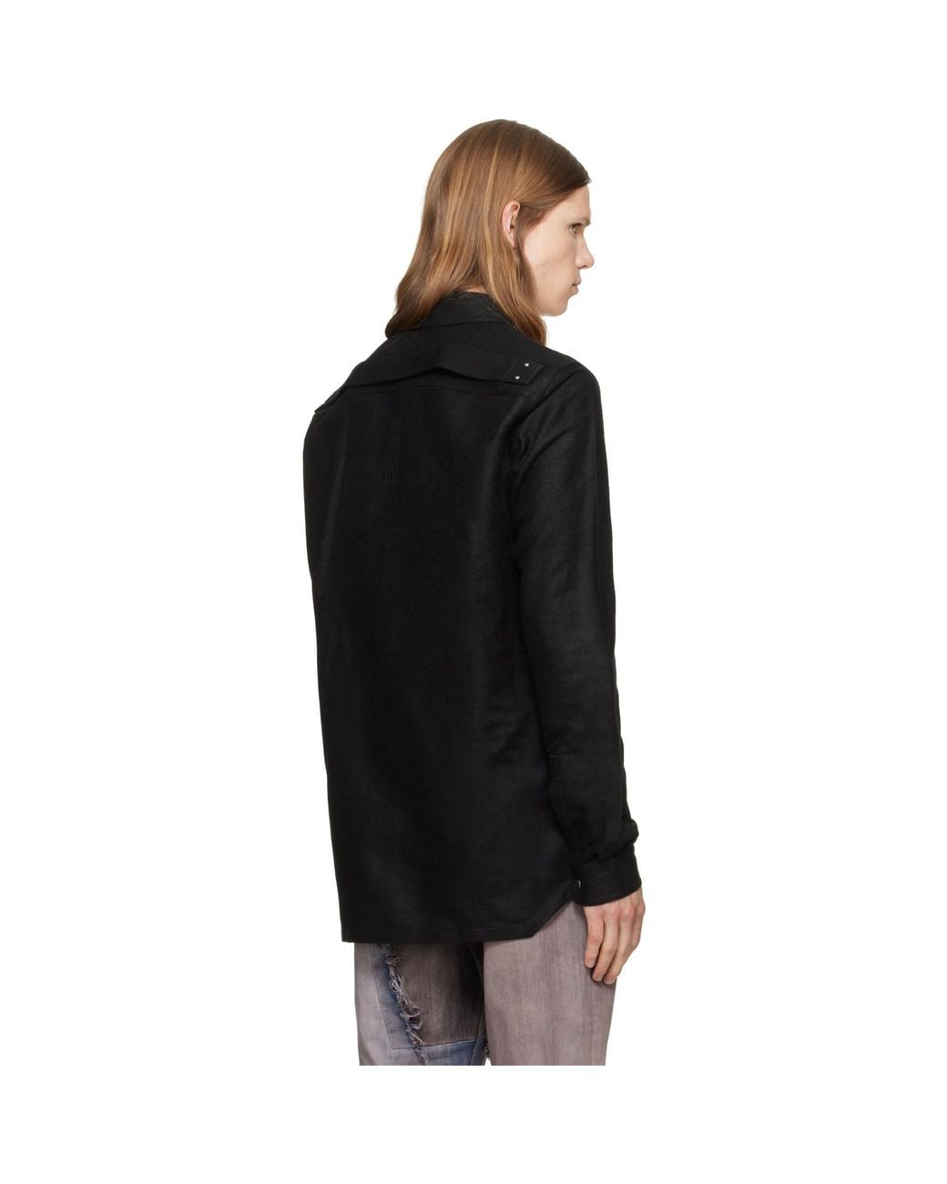 Rick Owens Black Tower Overshirt for men