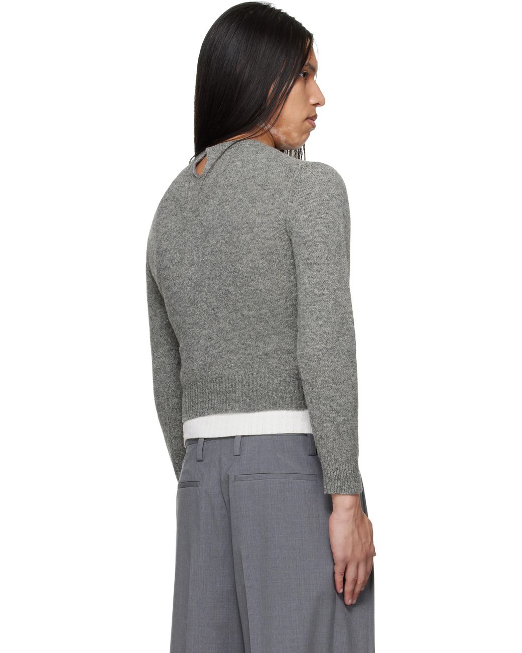 Jil Sander Black Knit Wool-Blend Sweater for men