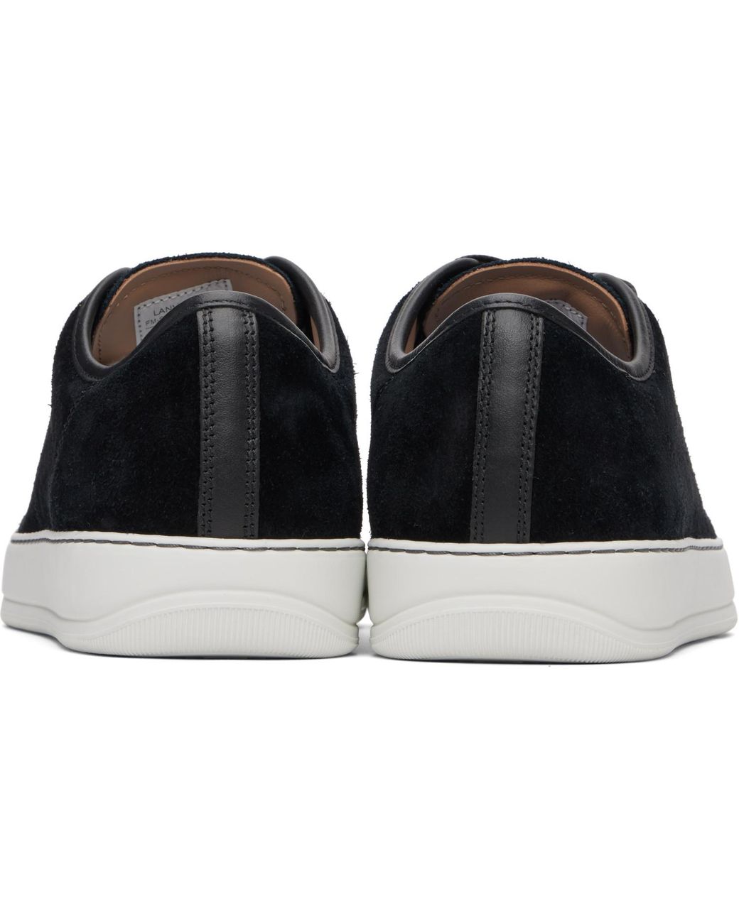 Lanvin Black Dbb1 Patent Leather & Suede Sneakers for men