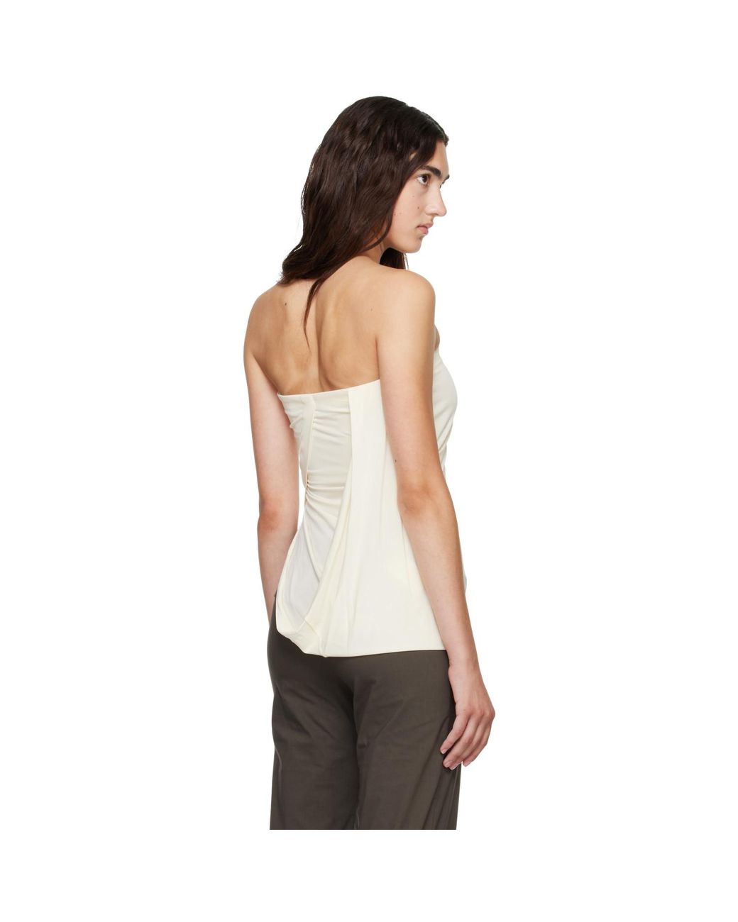 Helmut Lang Natural Off- Twisted Tube Top