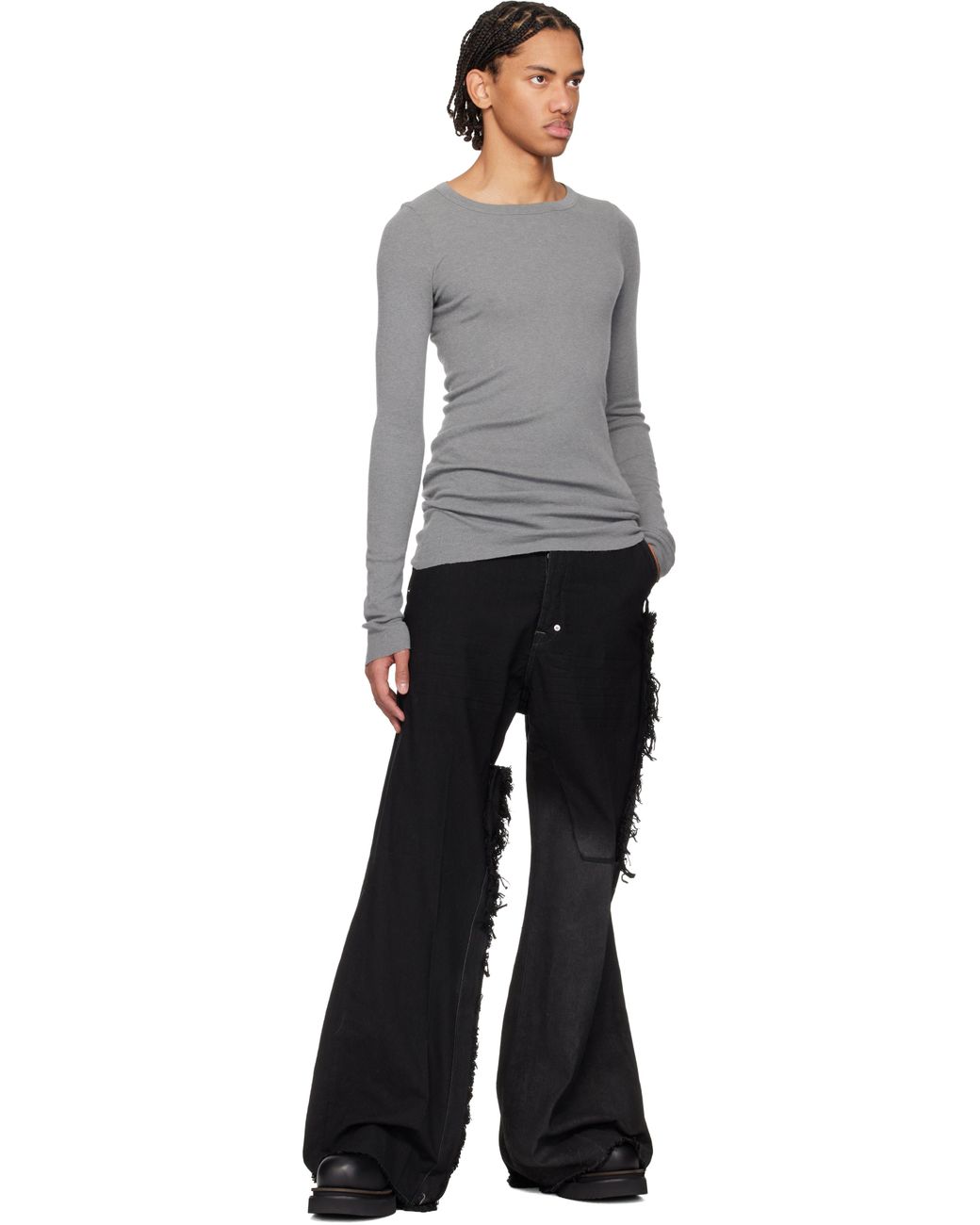 Rick Owens Black Temple Beatle Bogun Chelsea Boots for men