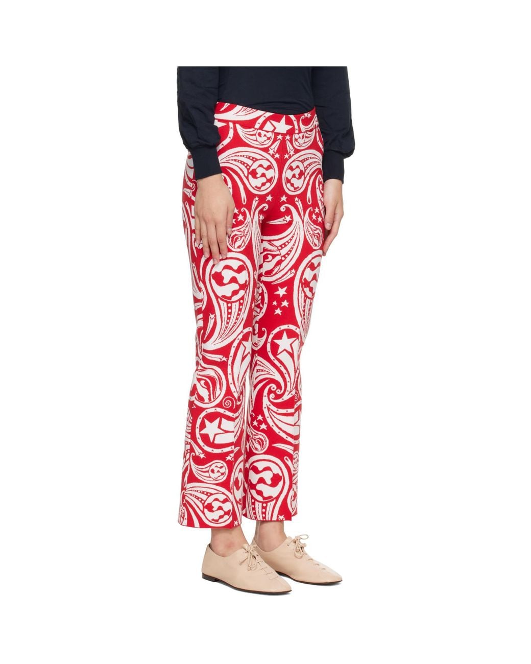High Sport Red Cosmic Paisley Kick Trousers