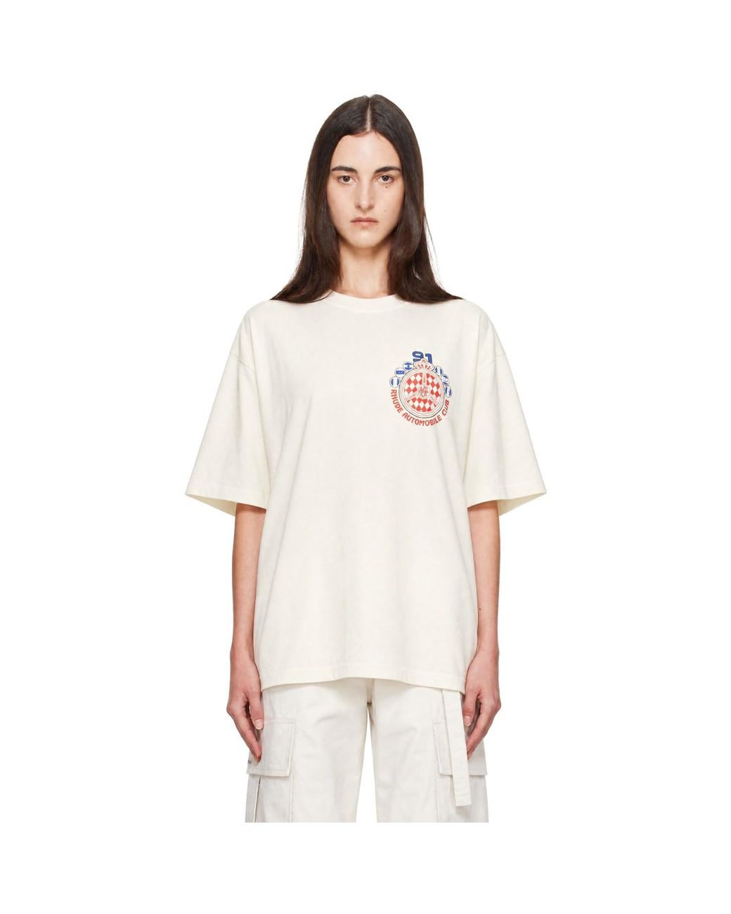 Rhude White Off- Automobile Club T-Shirt