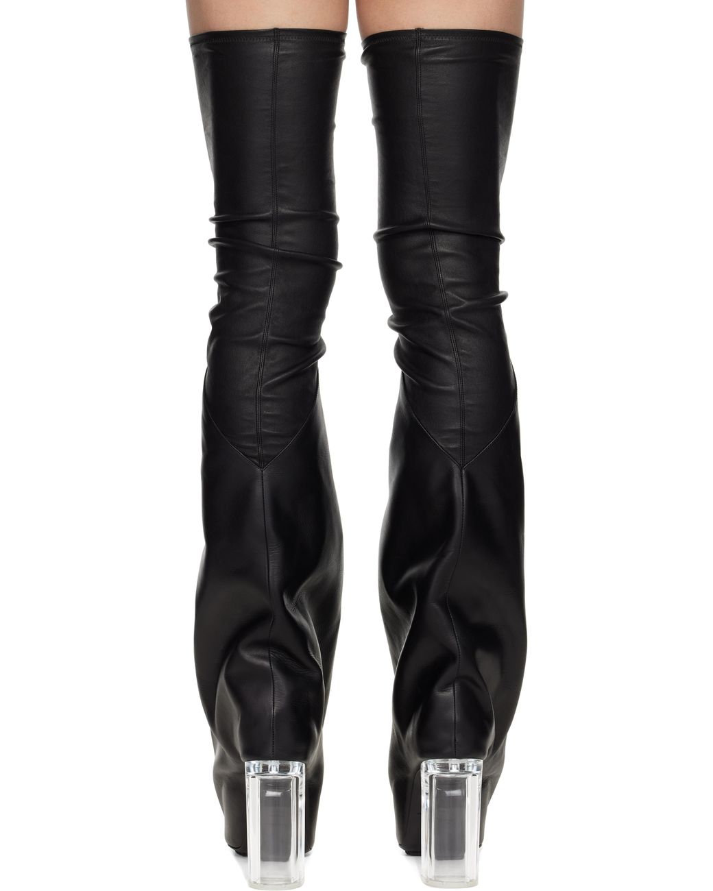 【RICK OWENS】グレー Hollywood Taco Kiss ロングブーツ 251232M223031_1.jpg