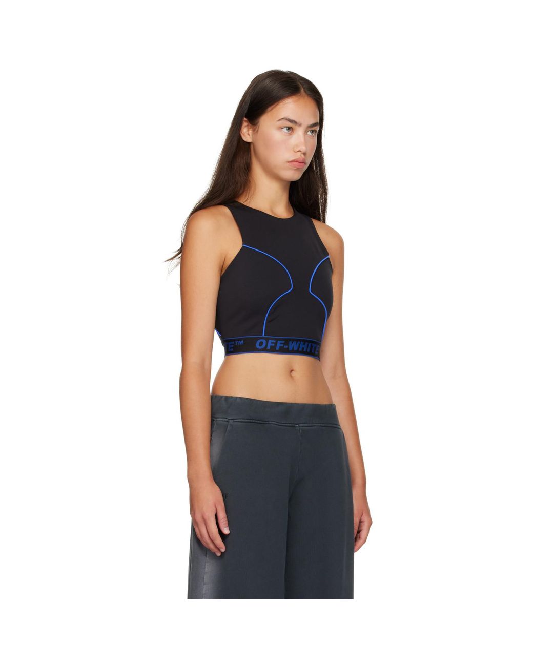 Off-White c/o Virgil Abloh Blue Logoband Lycra Tank Top