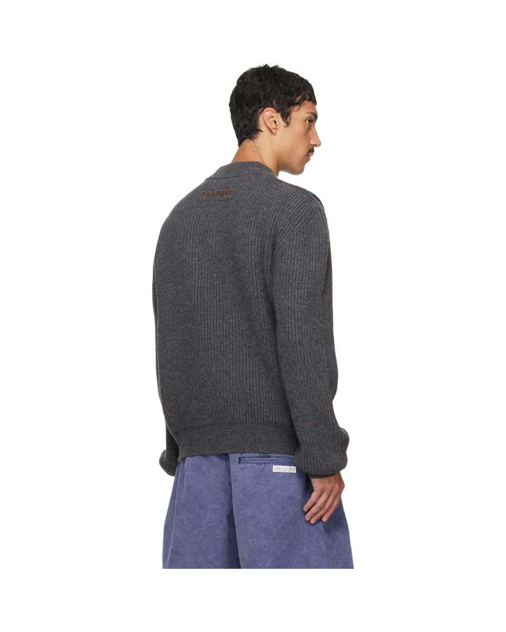 Marni Gray V Neck Sweater for men