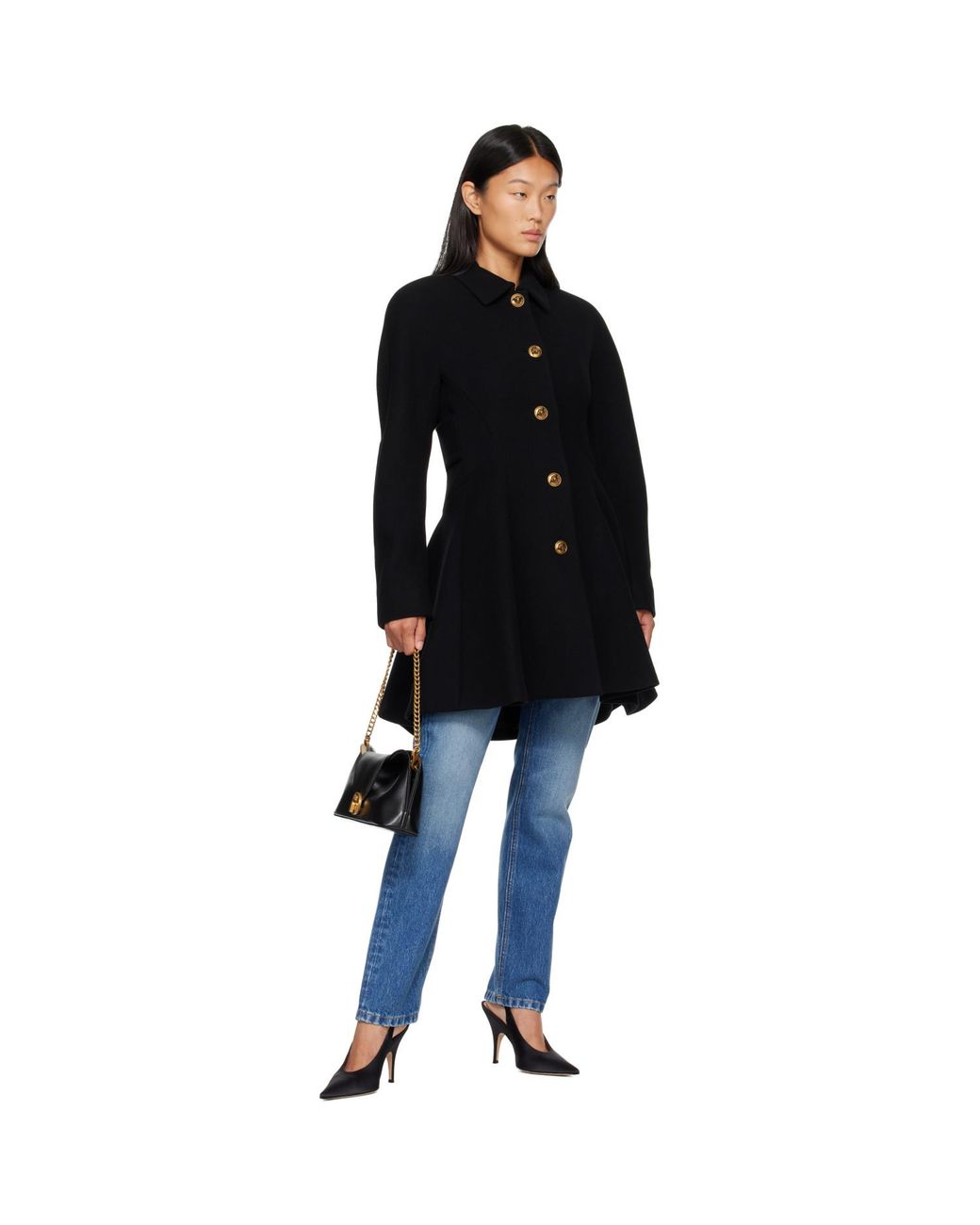 Versace Black Vivian Nappa Clutch