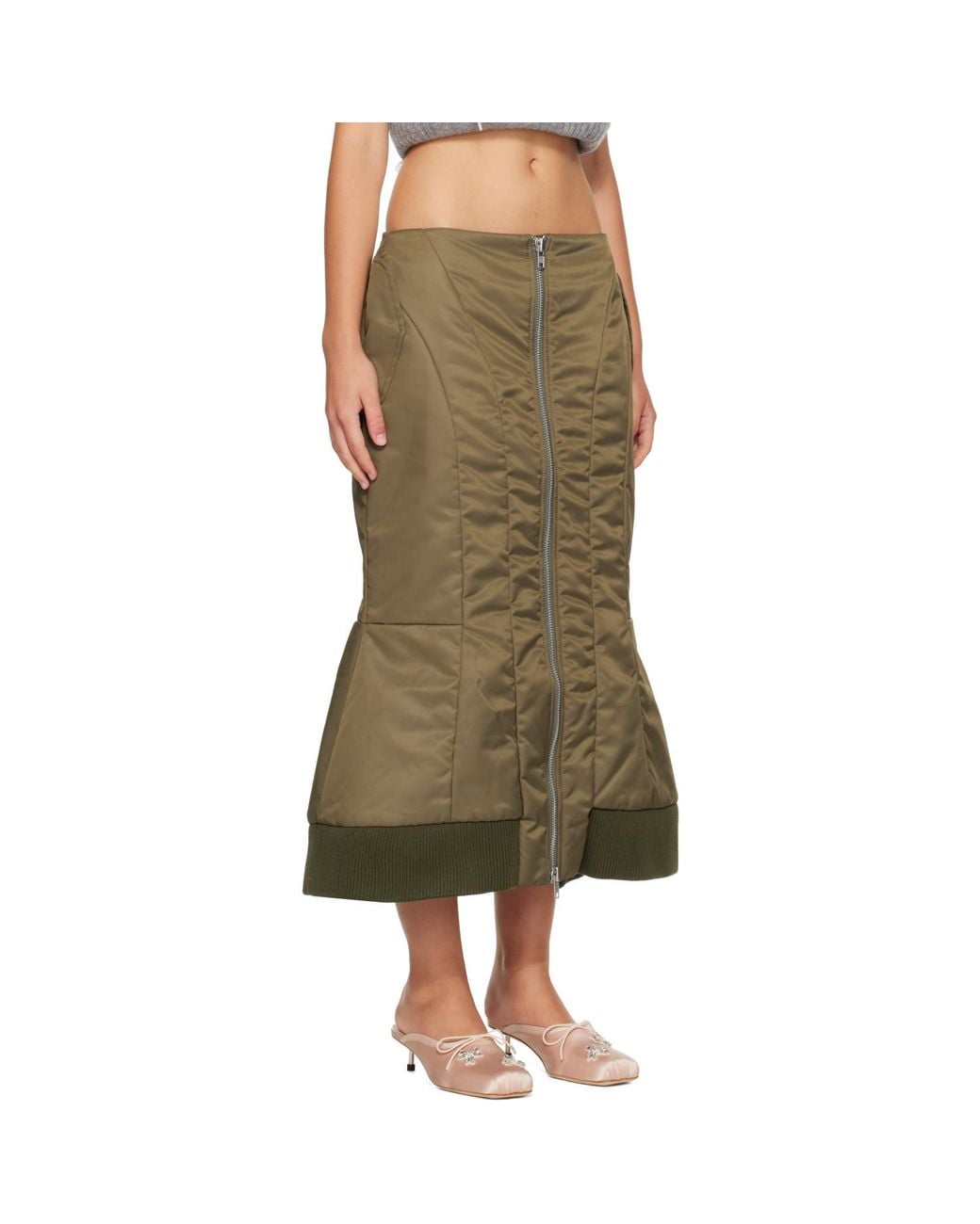 Simone Rocha Green Padded Sculpt Bomber Skirt
