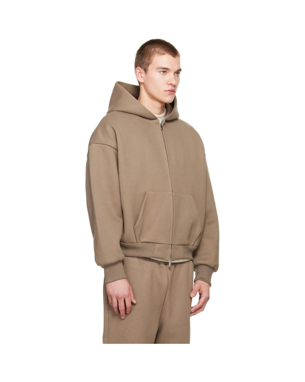 Seventh Brown Taupe V2 Zip Hoodie for men