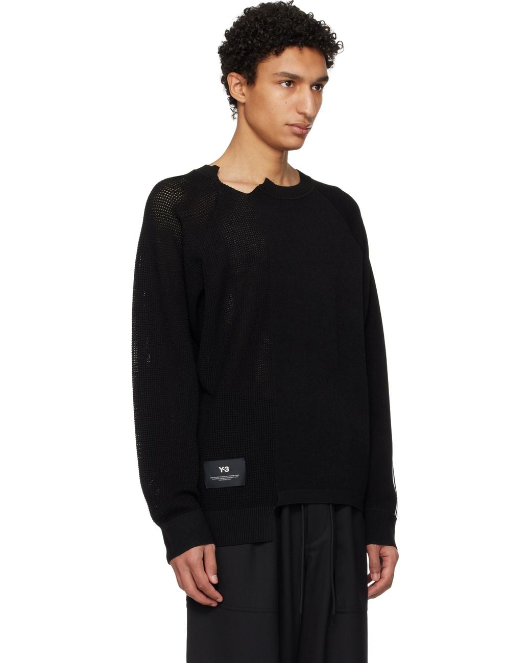 Y-3 Black Logo Knit Sweater for men