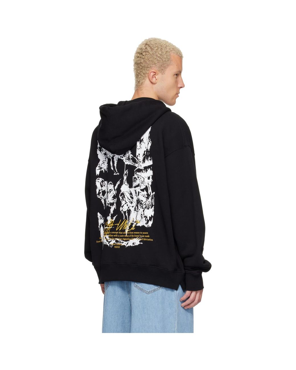 Off-White c/o Virgil Abloh Black Mercy Scribble Skate Zip Hoodie for men