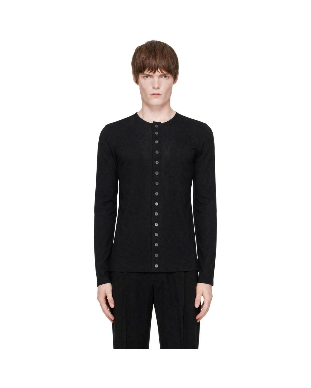 Dries Van Noten Black Fitted Jersey Cardigan for men
