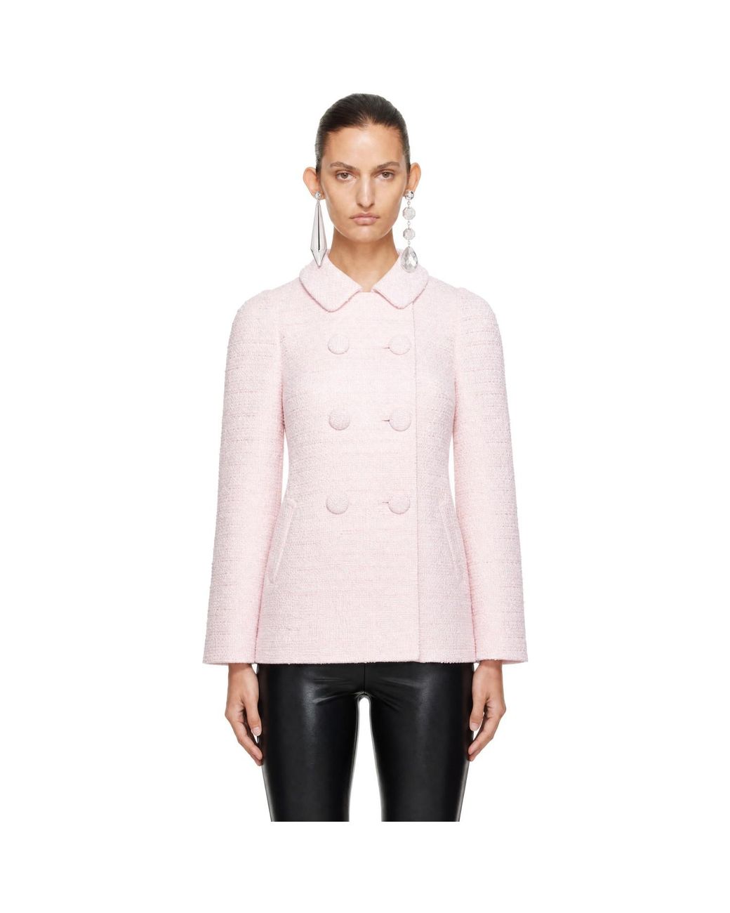 LAURA ANDRASCHKO Pink Knightsbridge Micro Pea Coat
