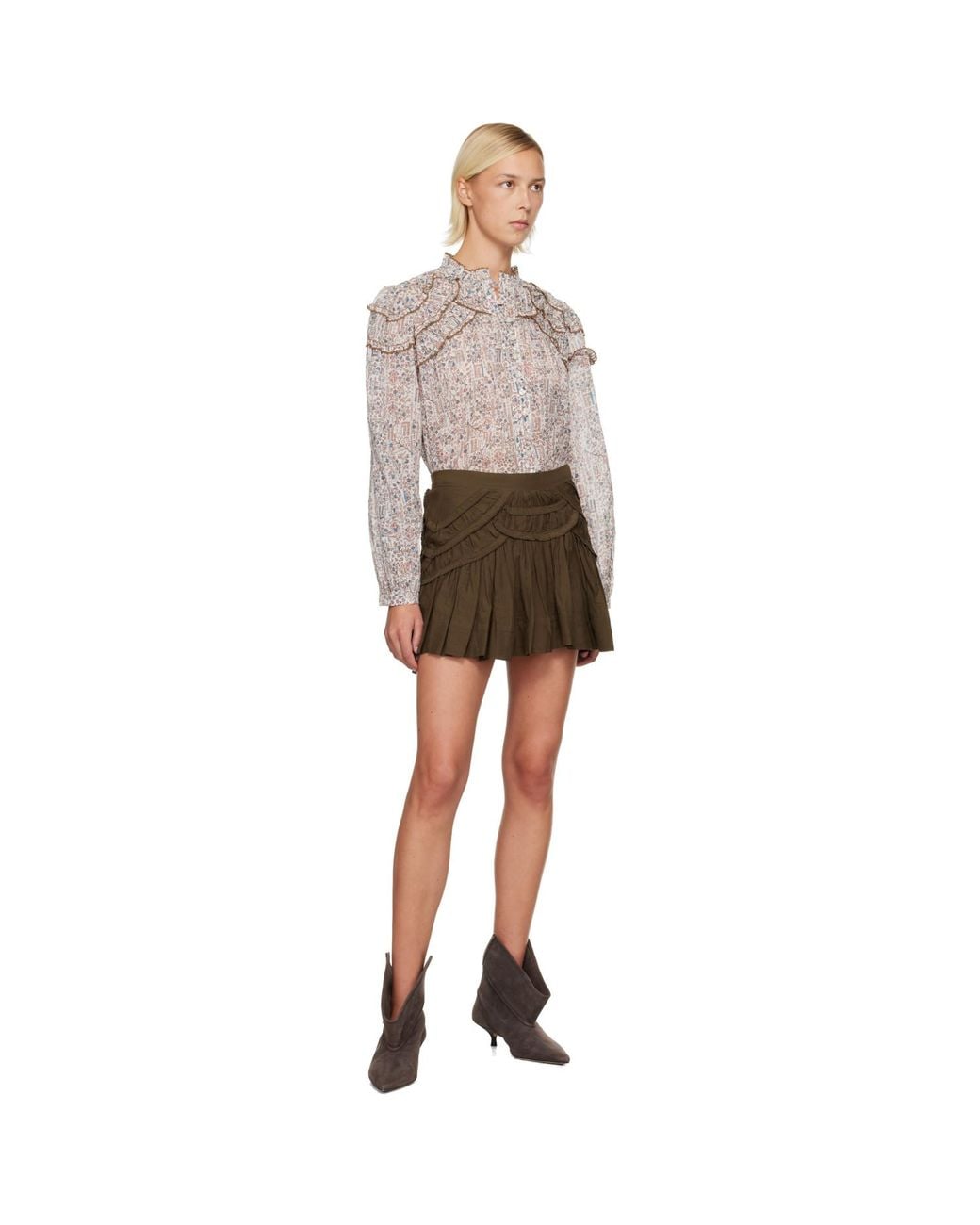 Isabel Marant Black Khaki Ceola Miniskirt