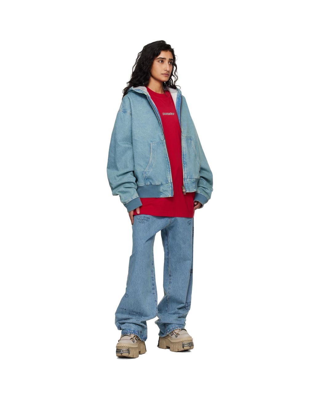 Vetements Blue Passport Stamps Jeans