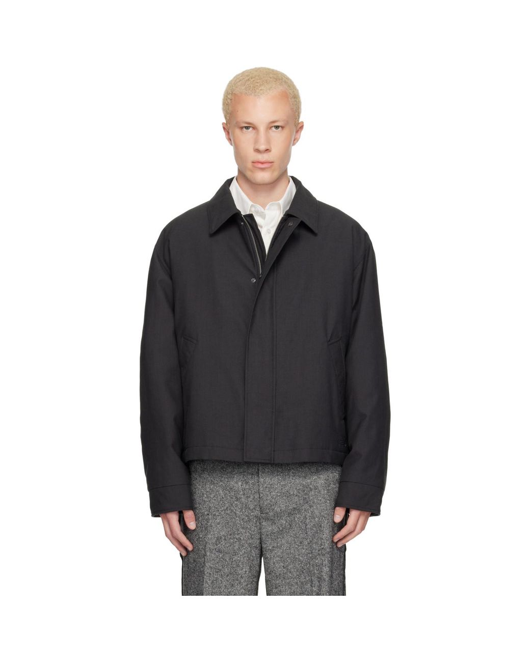 MM6 by Maison Margiela Black Insulated Cotton Wool Jacket for men