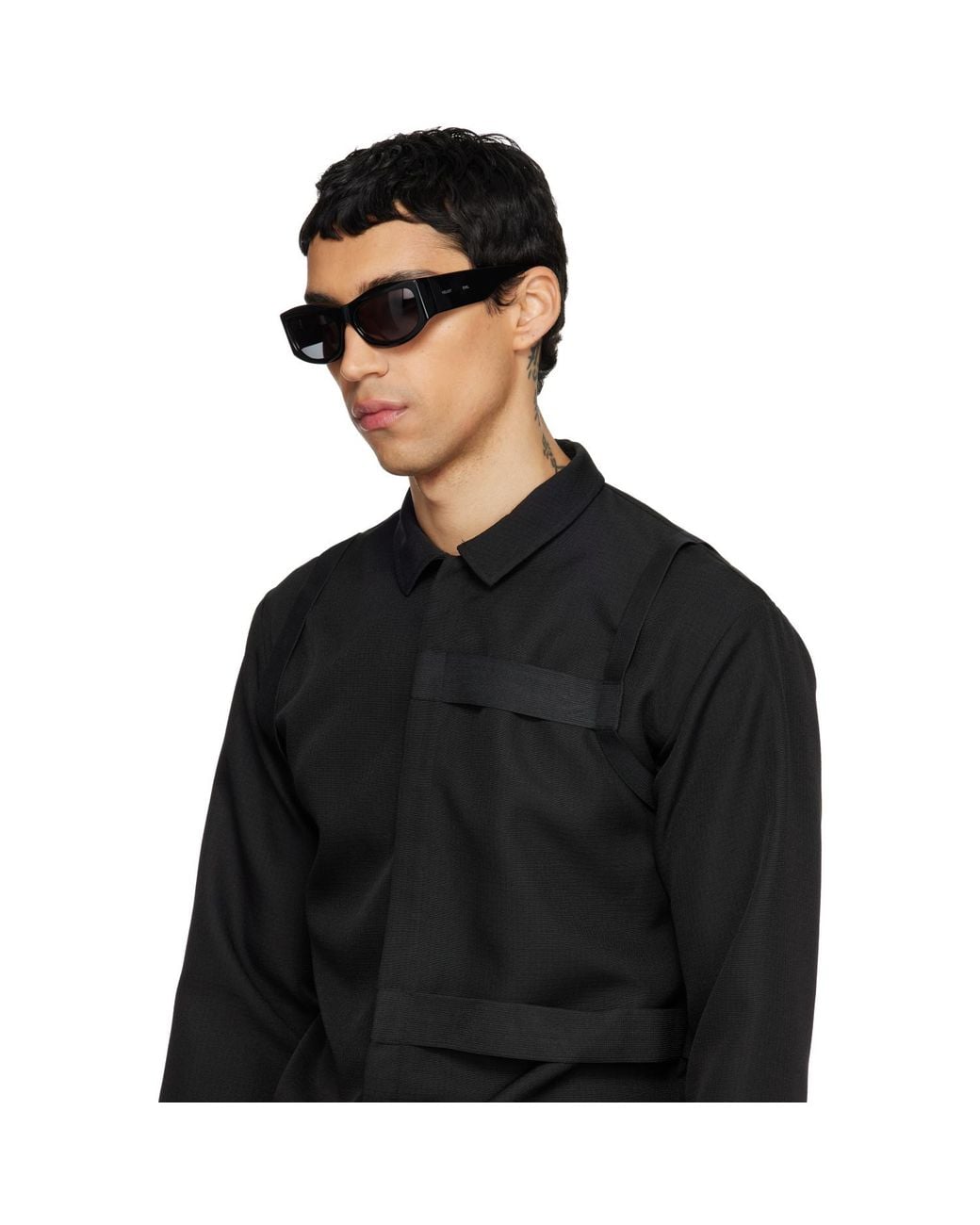 HELIOT EMIL Black Regolith Sunglasses for men