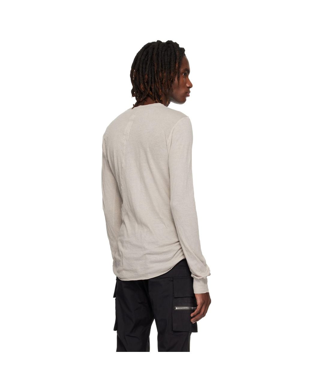 Rick Owens Black Off- Temple Basic Ls T-shirt for men