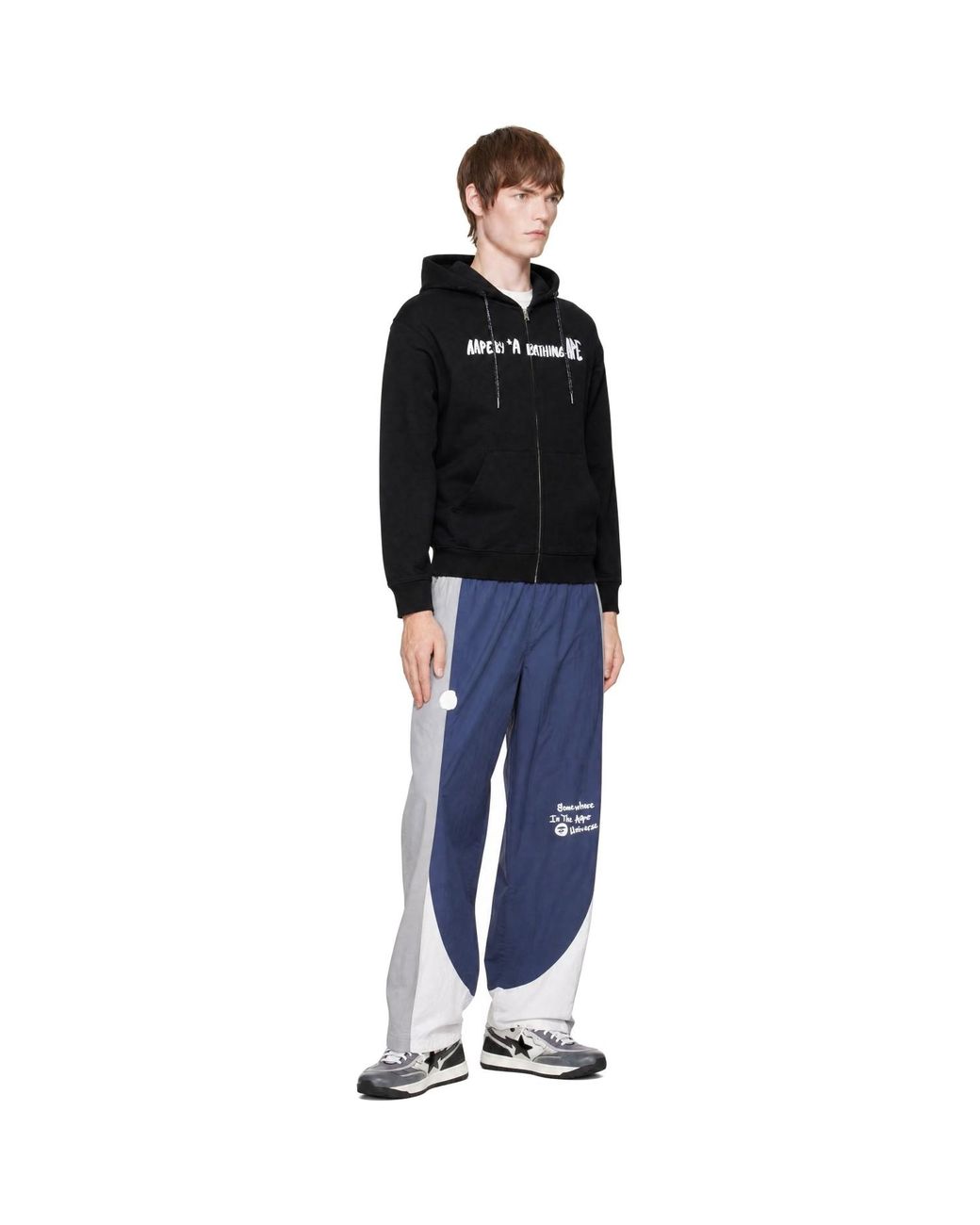 Aape By A Bathing Ape Black 'Aape' Basic Zip Up Hoodie for men