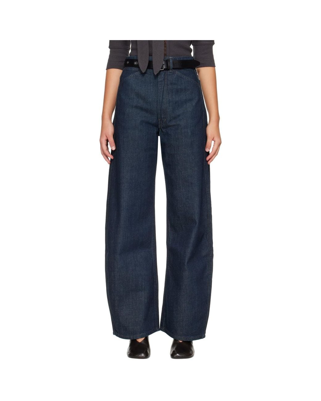 Lemaire Blue High Waisted Curved Jeans
