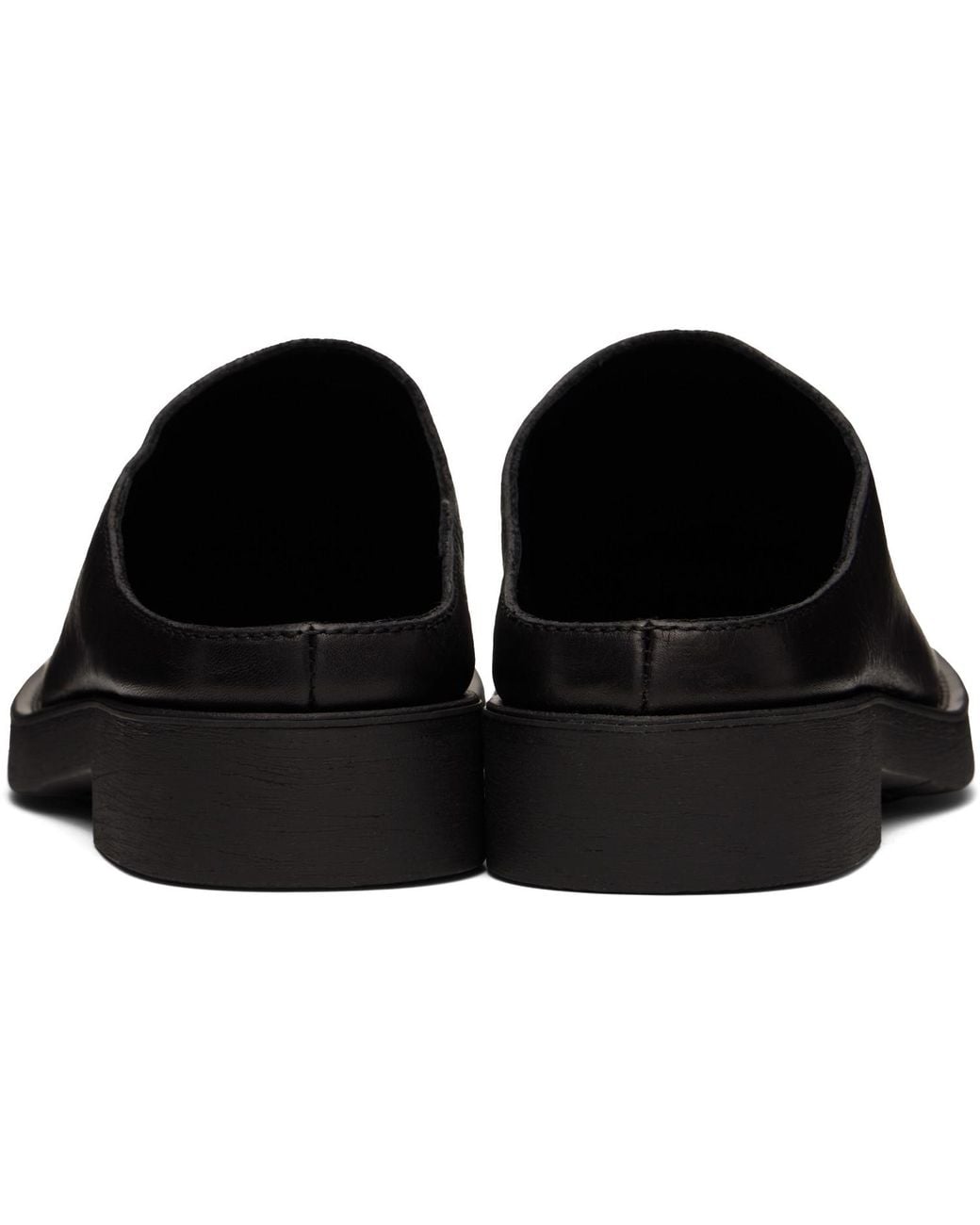 MM6 by Maison Margiela Black Leather Biker Mule Loafers for men