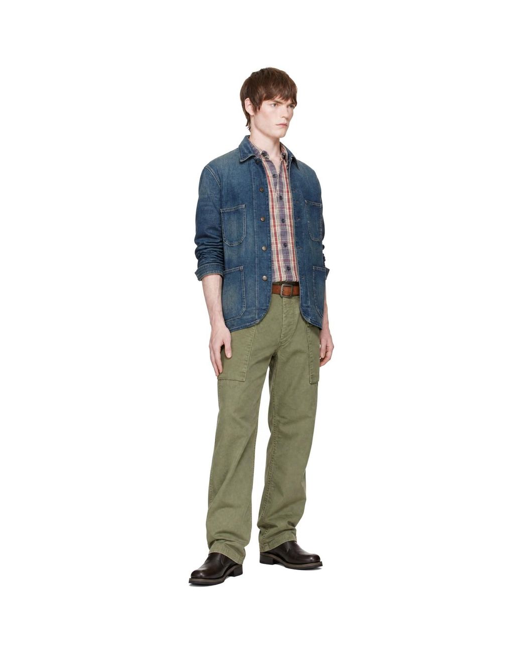 RRL Blue Denim Engineer Jacket for men