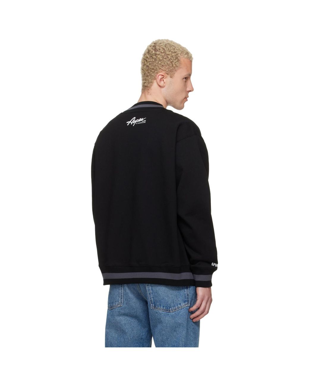 Aape By A Bathing Ape Black 'Aaper' Button Down Cardigan for men