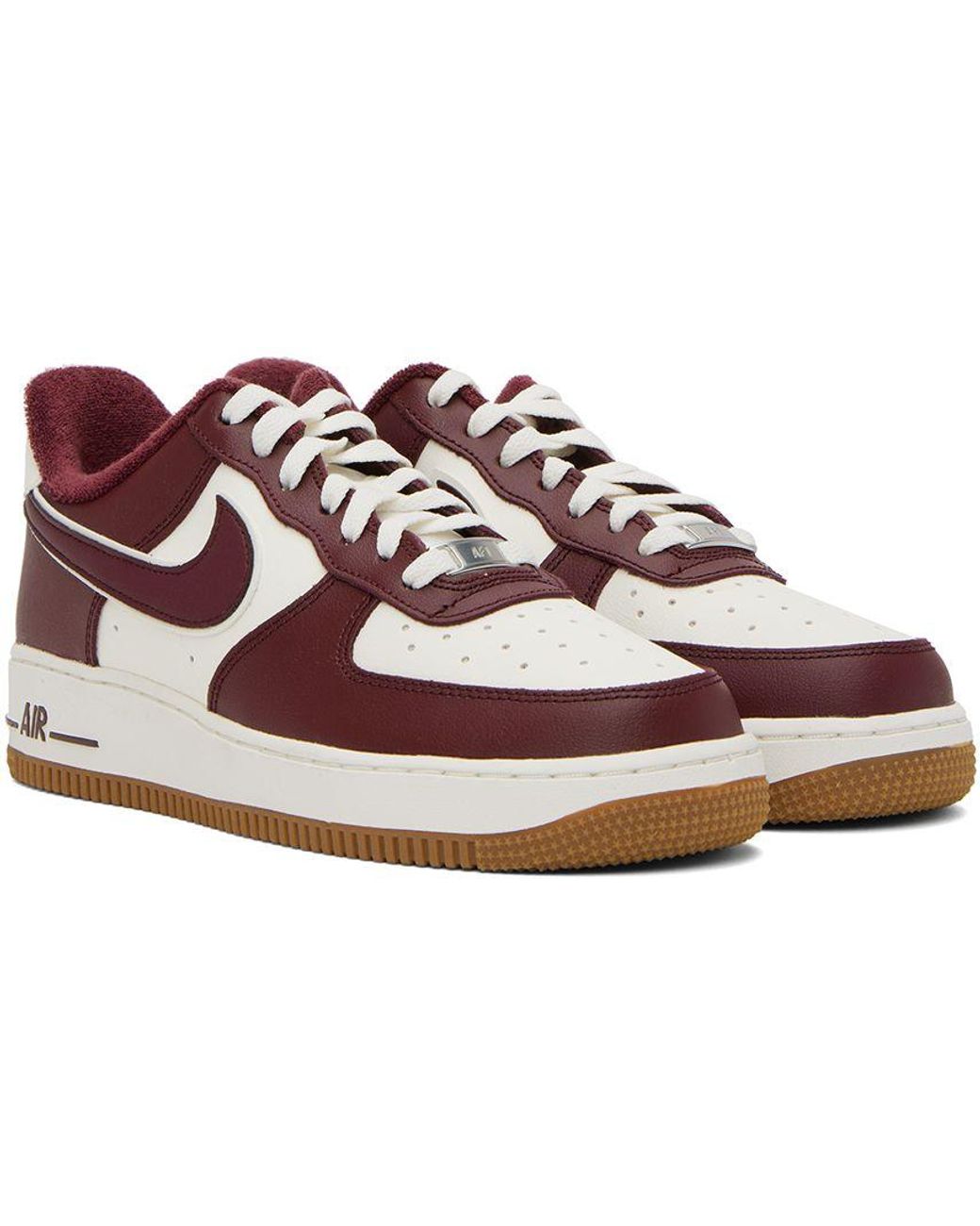 Air force 1 '07 2024 white and burgundy sneakers