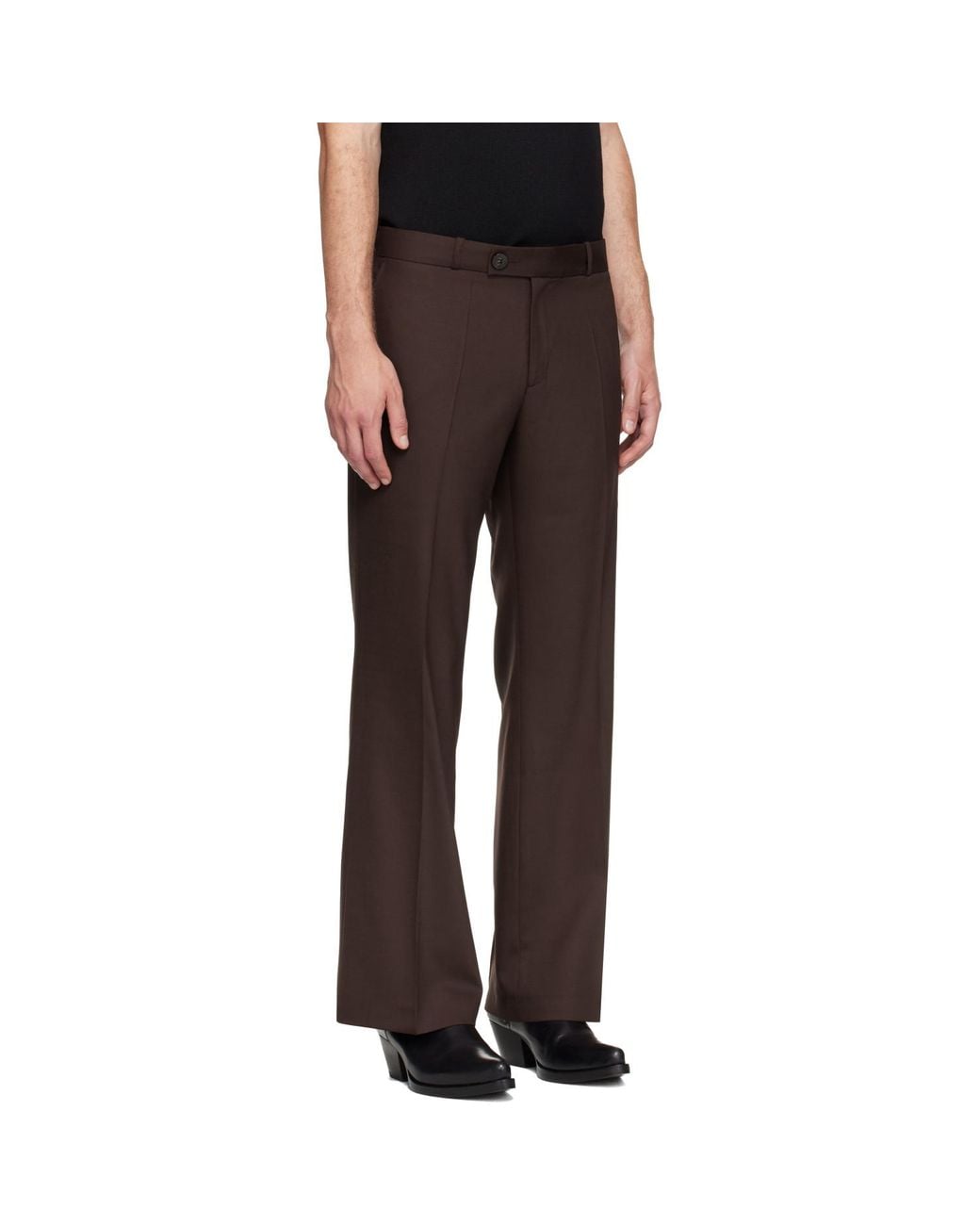 Ernest W. Baker Black Loose Fit Flare Trousers for men